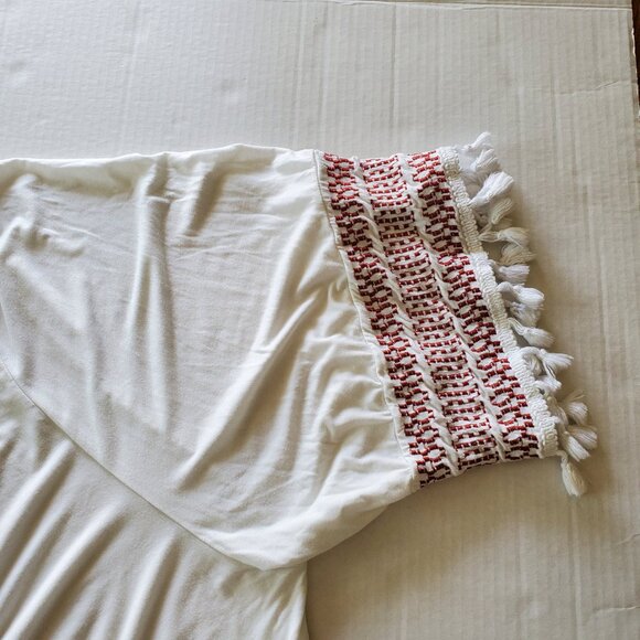 POL Open Tassel Embroidered Lined Cardigan Wide Short Sleeves Large - Picture 9 of 16